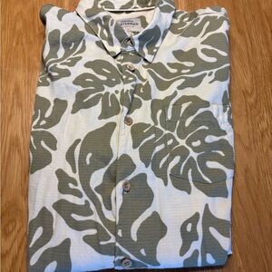Quiksilver Waterman Olive and White Patterned Shirt